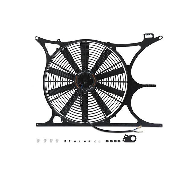 Image of Mishimoto Ventilator Shroud met Slim Fan Performance Zwart Aluminium BMW 3-serie