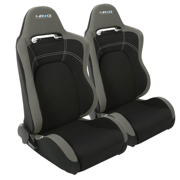 Image of NRG Innovations Stoel Evo Style Verstelbaar Zwart - Grijs Stof