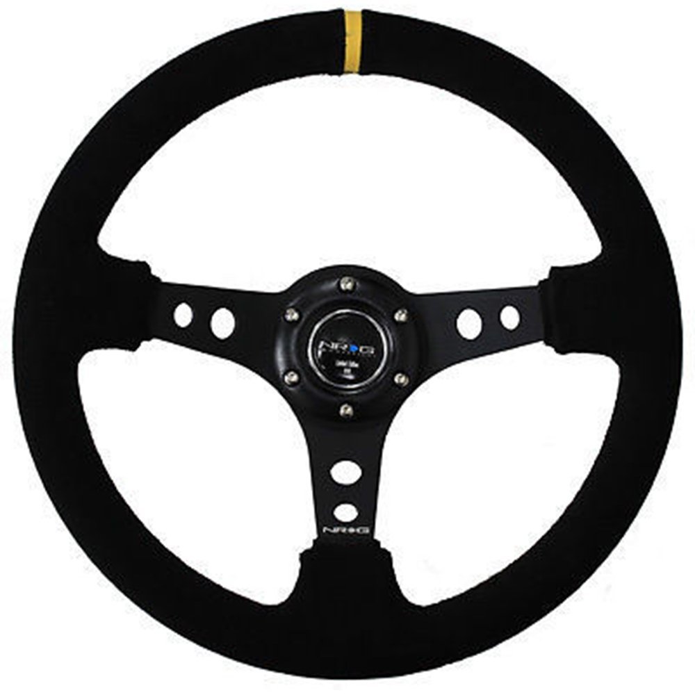 Image of NRG Innovations Stuur Deep Dish Zwart 350mm 76mm Suède