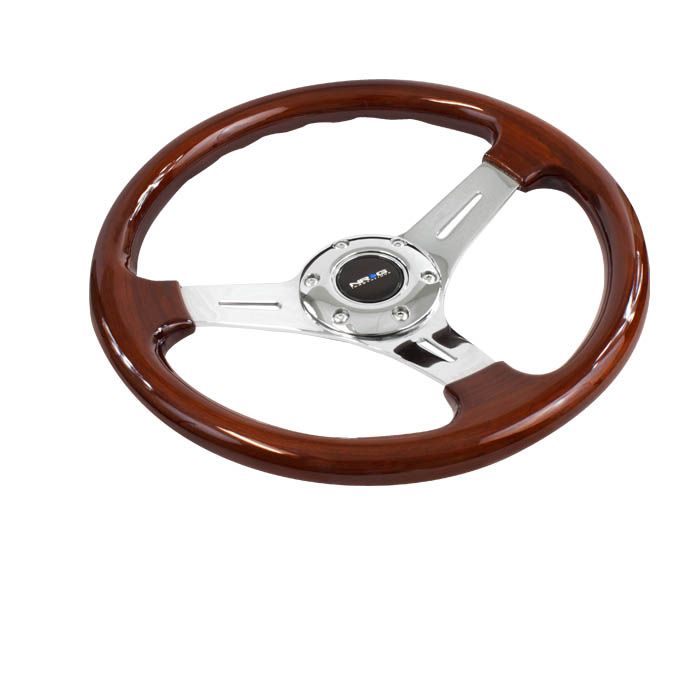 Image of NRG Innovations Stuur Plat Chroom 330mm Hout