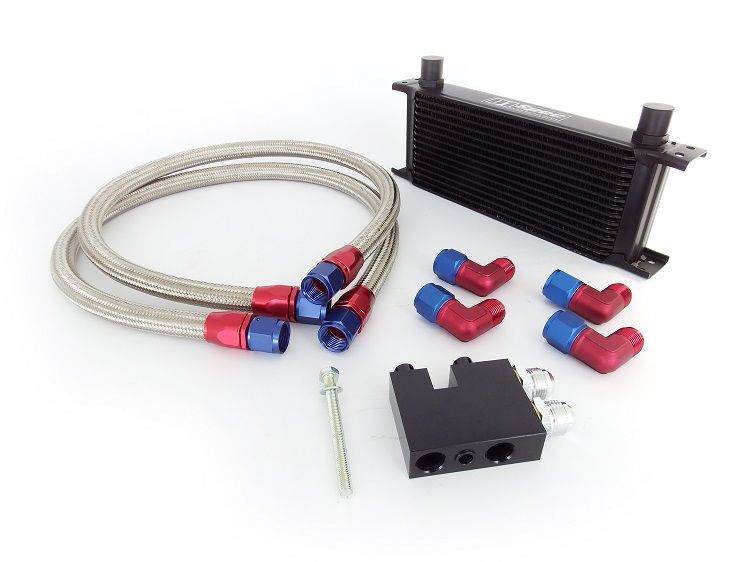 Image of D1 Spec Oliekoeler Kit Zilver 15 Rijen Aluminium BMW 1-serie,3-serie,5-serie