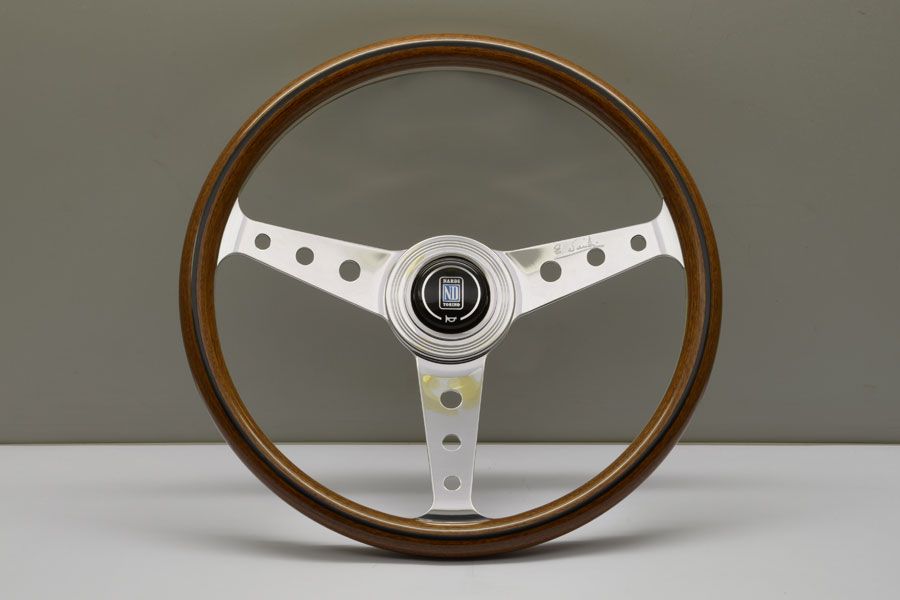 Image of Nardi Stuur Plat Zilver 360mm Hout