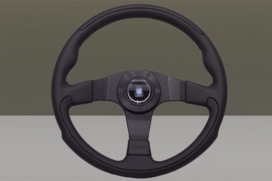 Image of Nardi Stuur Plat Zwart 350mm Leer