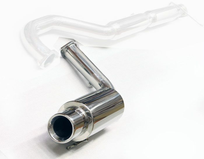 Image of M2 Motorsport Achter Uitlaat Demper Gepolijst 76mm Roestvrij Staal Mitsubishi Lancer Evolution