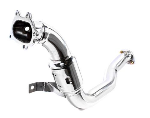 Image of M2 Motorsport Downpipe Met Katalysator Gepolijst 76mm Roestvrij Staal Subaru Impreza