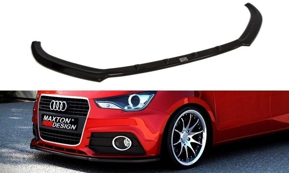 Image of Maxton Voor Bumper Lip Glanzend Zwart ABS Plastic Audi A1