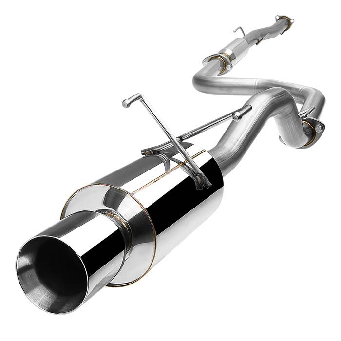 Image of SK-Import Cat-back Uitlaatsysteem Rolled Tip 57mm Roestvrij Staal Honda Civic