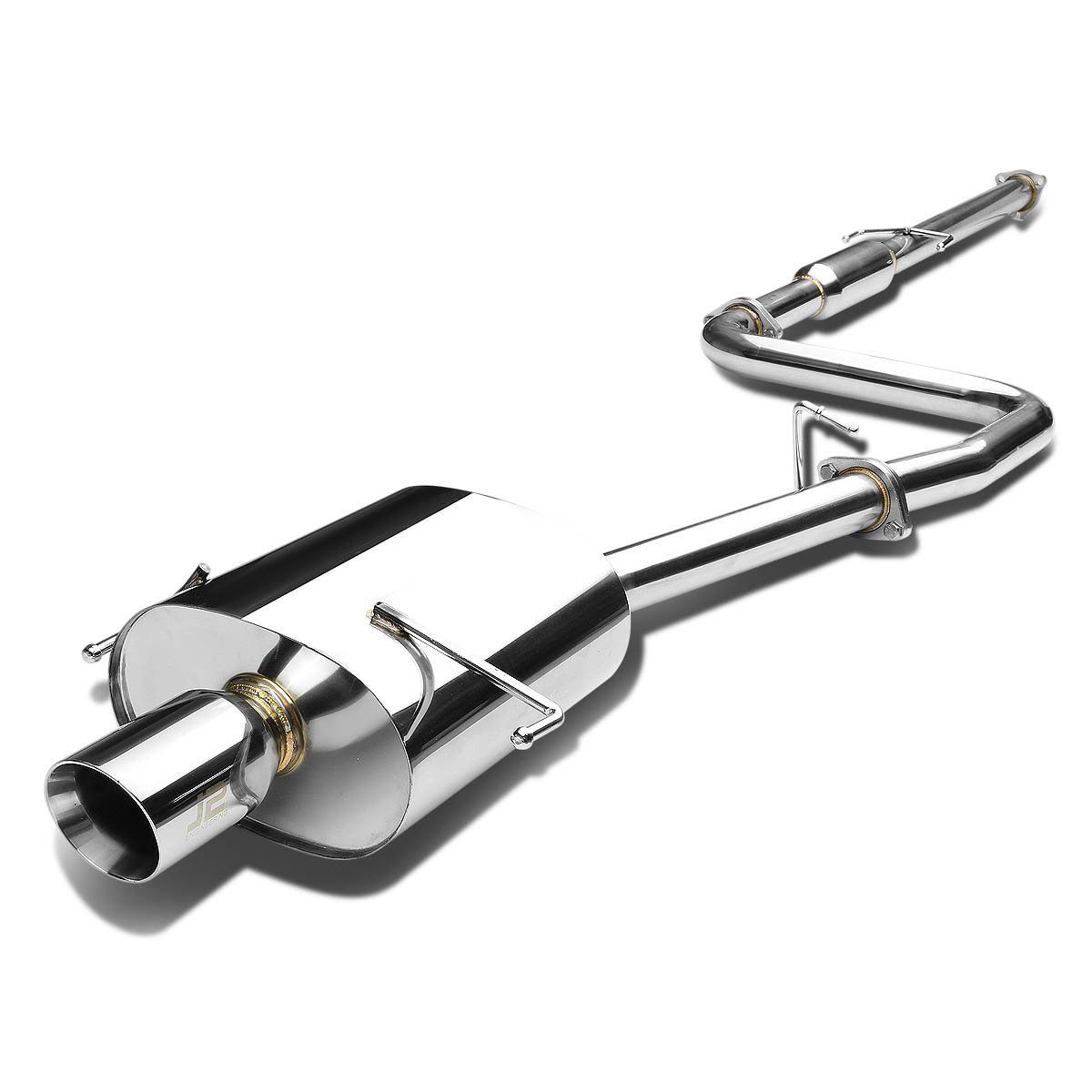 Image of J2 Engineering Cat-back Uitlaatsysteem Rolled Tip Roestvrij Staal Honda Prelude