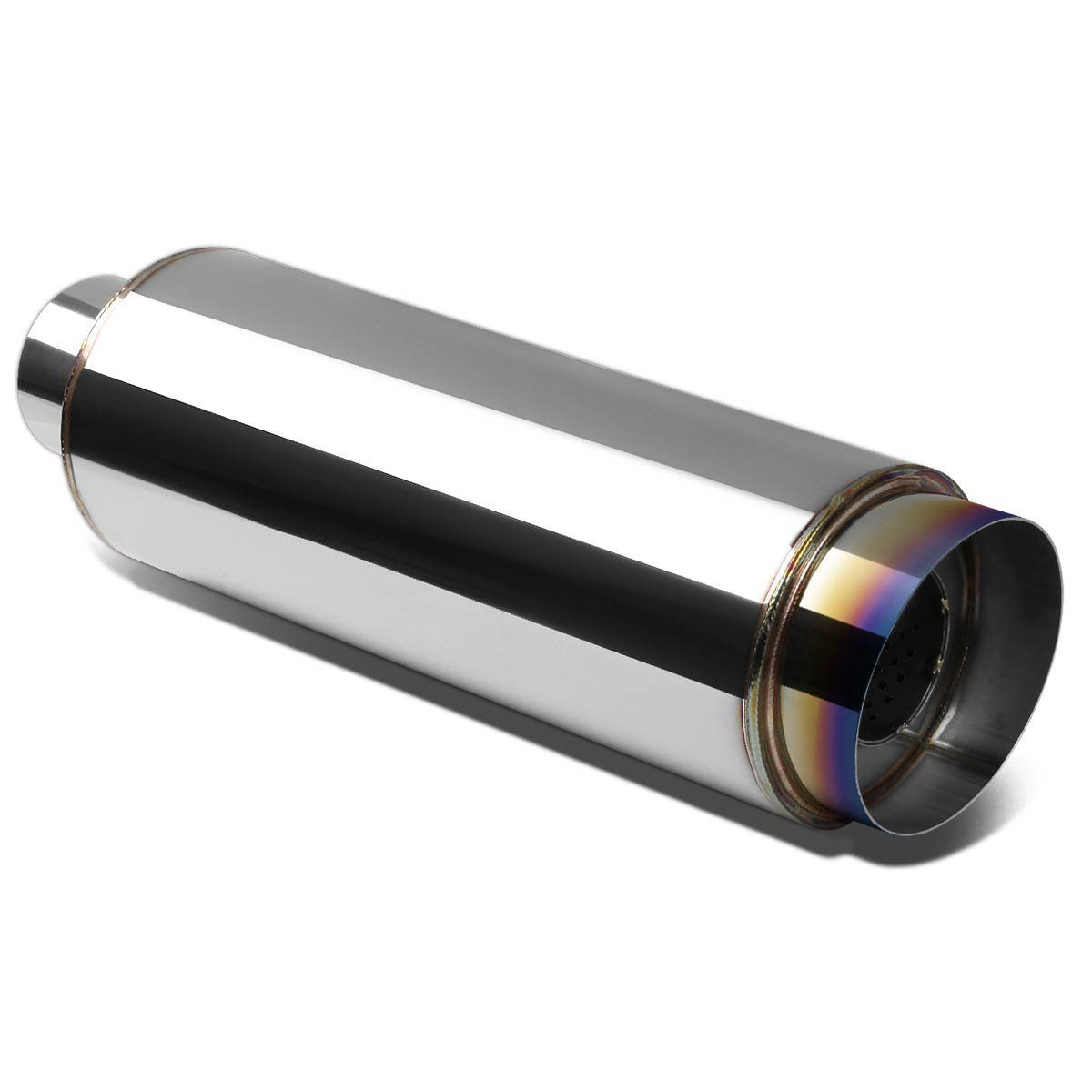 Image of SK-Import Universele Uitlaat Demper Slanted Burnt Tip Roestvrij Staal
