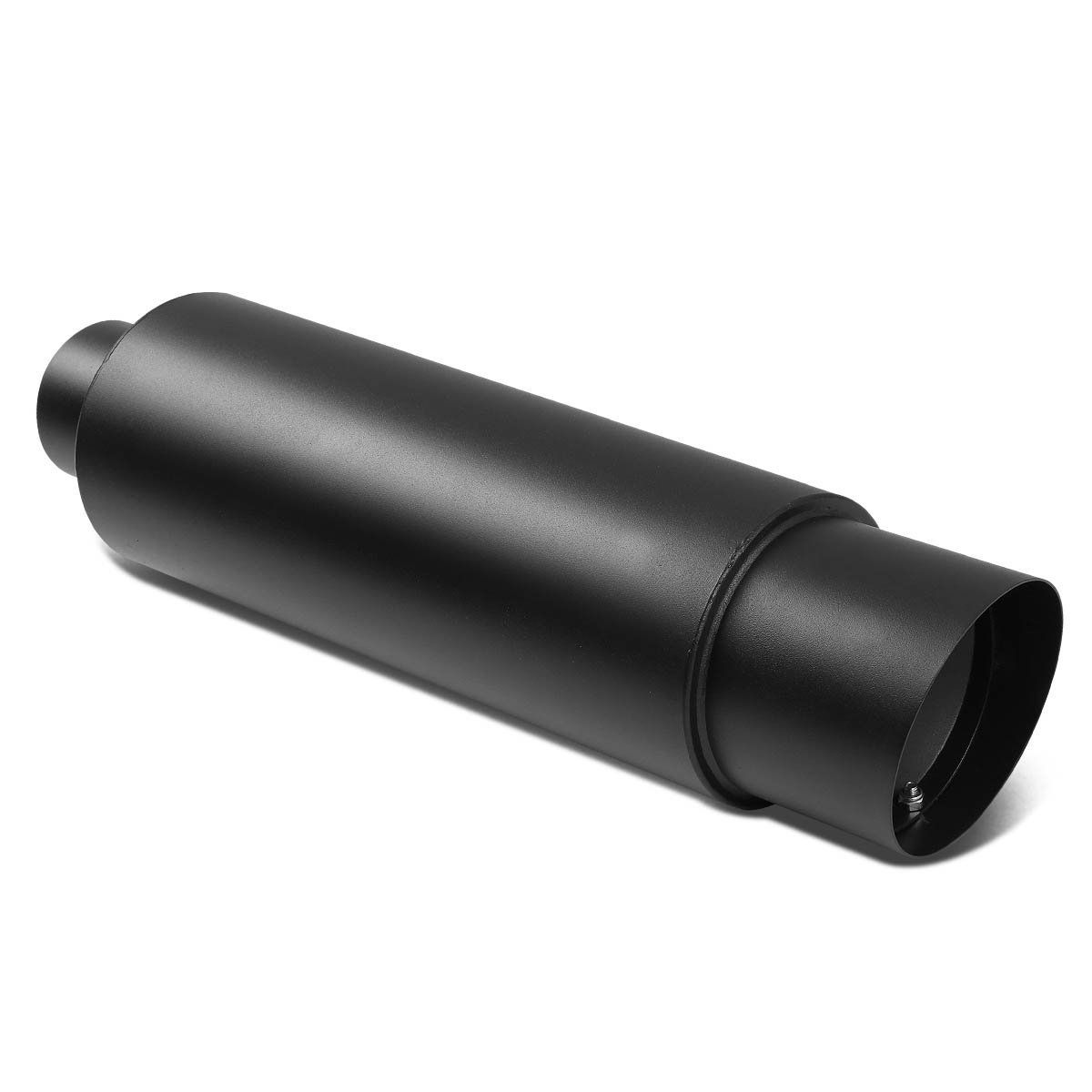 Image of SK-Import Universele Uitlaat Demper Slanted Tip Zwart Roestvrij Staal