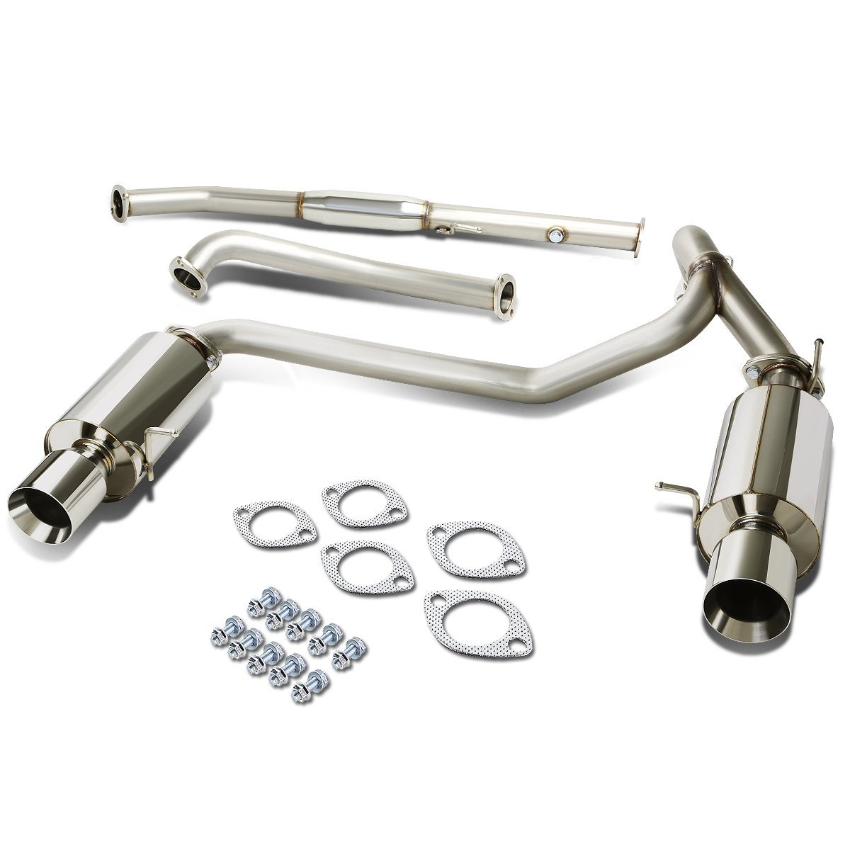 Image of SK-Import Cat-back Uitlaatsysteem Second Chance Dubbelwandige Tip 61mm Roestvrij Staal Hyundai Coupé
