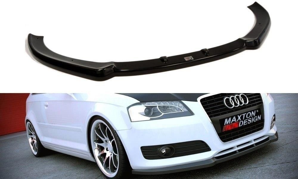 Image of Maxton Voor Bumper Lip Glanzend Zwart ABS Plastic Audi A3 Facelift
