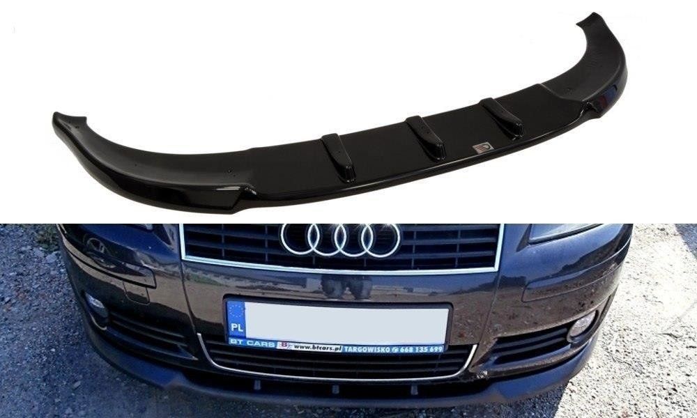 Image of Maxton Voor Bumper Lip Glanzend Zwart ABS Plastic Audi A3 Pre Facelift