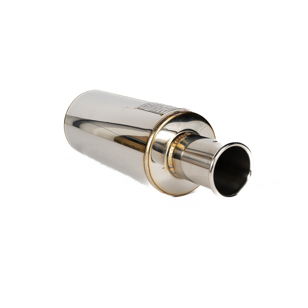 Image of M2 Motorsport Universele Uitlaat Demper Spoon Style Gepolijst 63.5mm Roestvrij Staal