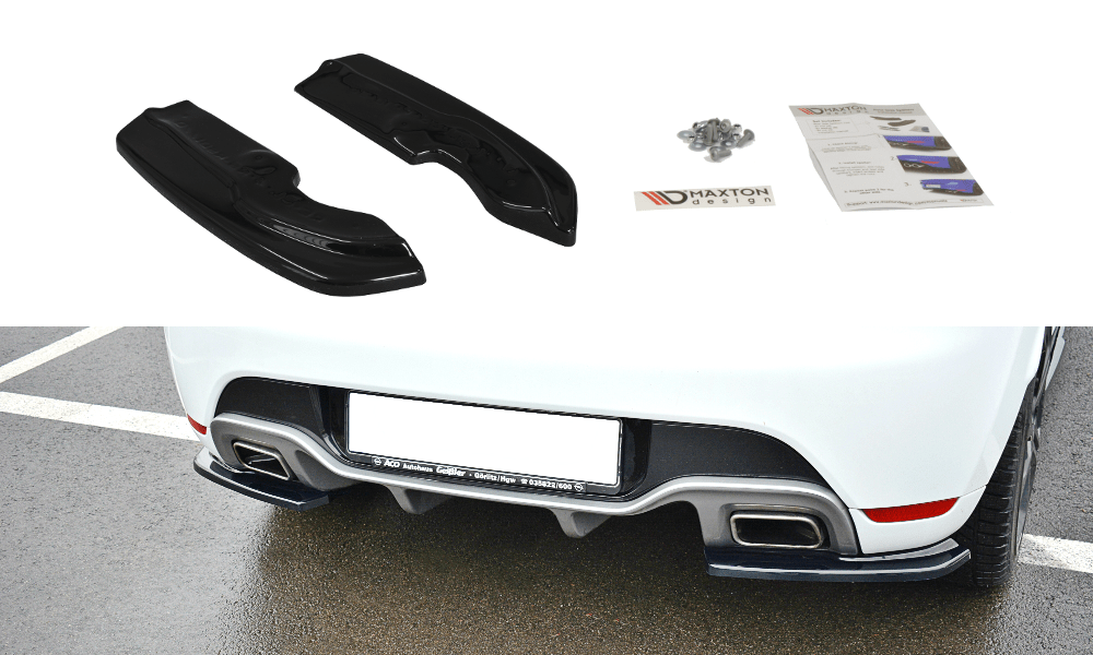 Image of Maxton Achter Bumper Lip Glanzend Zwart ABS Plastic Renault Clio