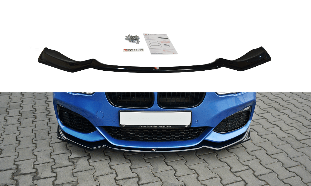 Image of Maxton Voor Bumper Lip V2 Glanzend Zwart ABS Plastic BMW 1M LCI
