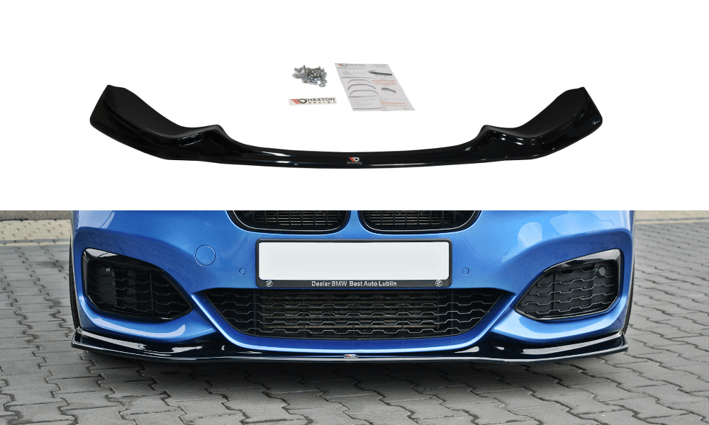Image of Maxton Voor Bumper Lip V3 Glanzend Zwart ABS Plastic BMW 1M LCI