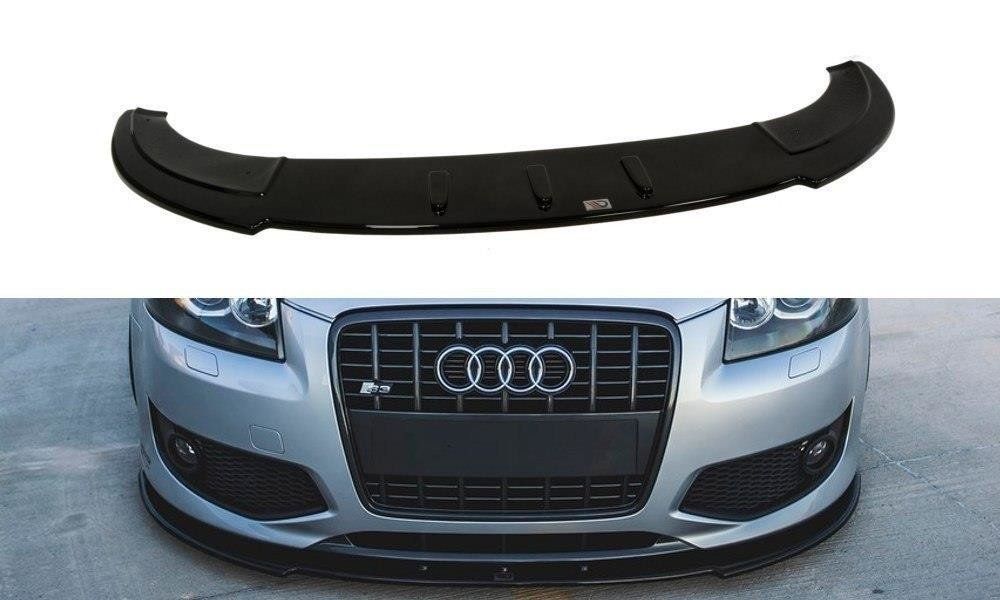 Image of Maxton Voor Bumper Lip Glanzend Zwart ABS Plastic Audi S3