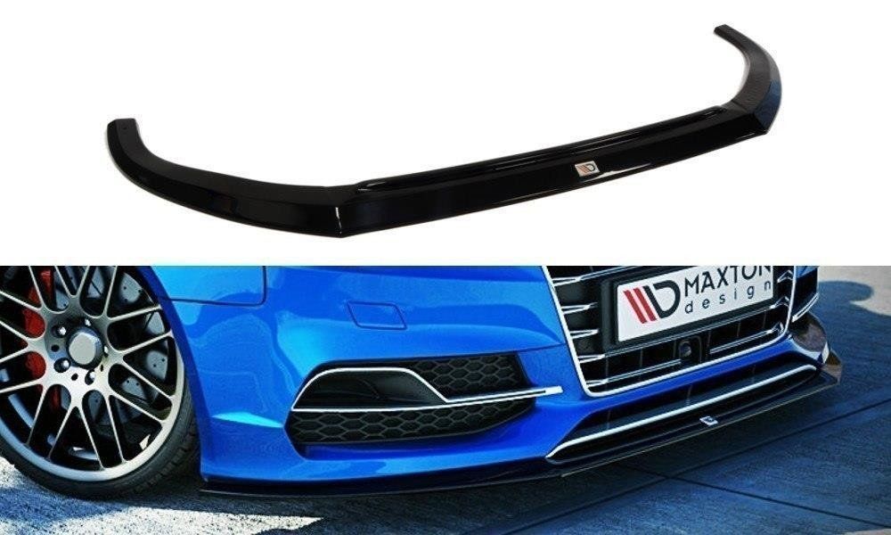 Image of Maxton Voor Bumper Lip Glanzend Zwart ABS Plastic Audi S3