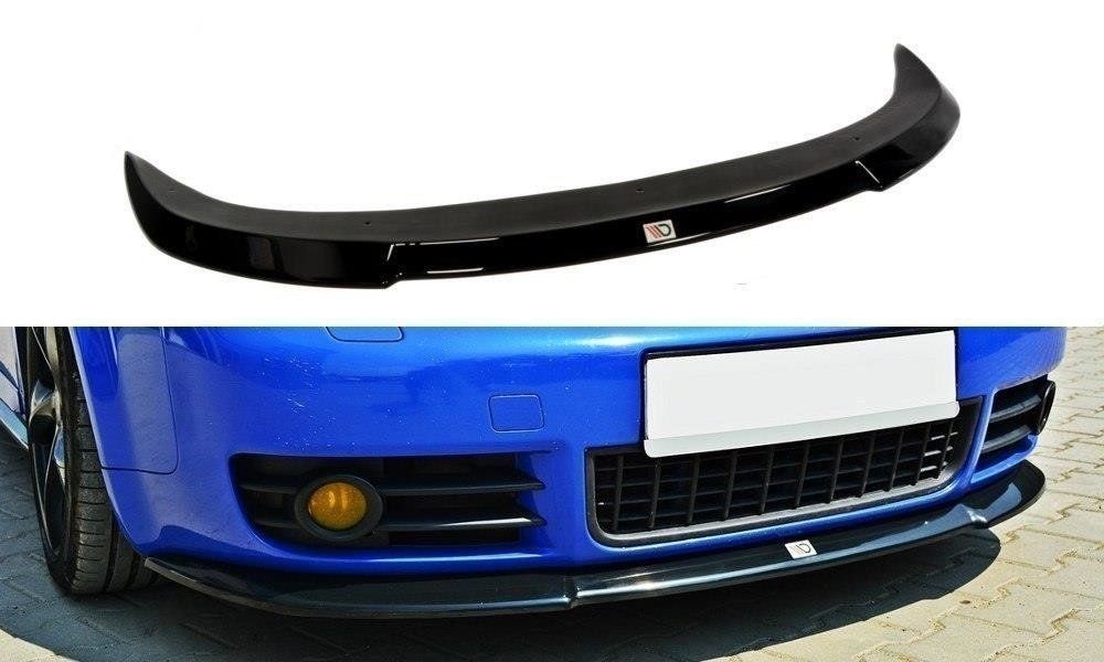 Image of Maxton Voor Bumper Lip Glanzend Zwart ABS Plastic Audi S4