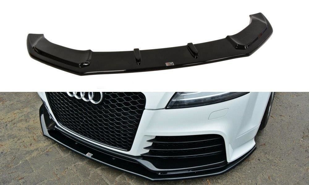 Image of Maxton Voor Bumper Lip V1 Glanzend Zwart ABS Plastic Audi TT