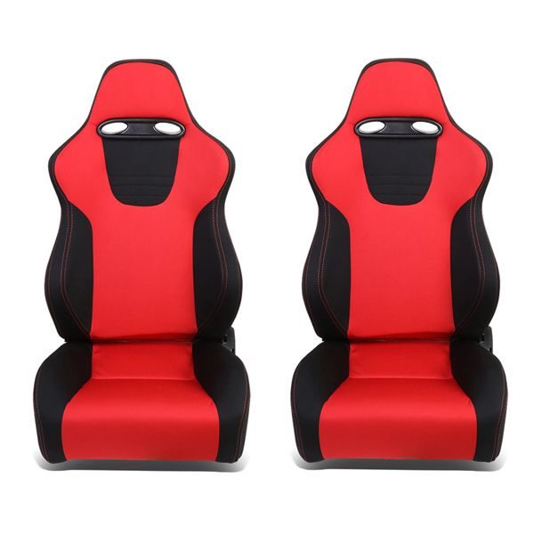 Image of SK-Import Stoelen Verstelbaar Zwart - Rood Stof
