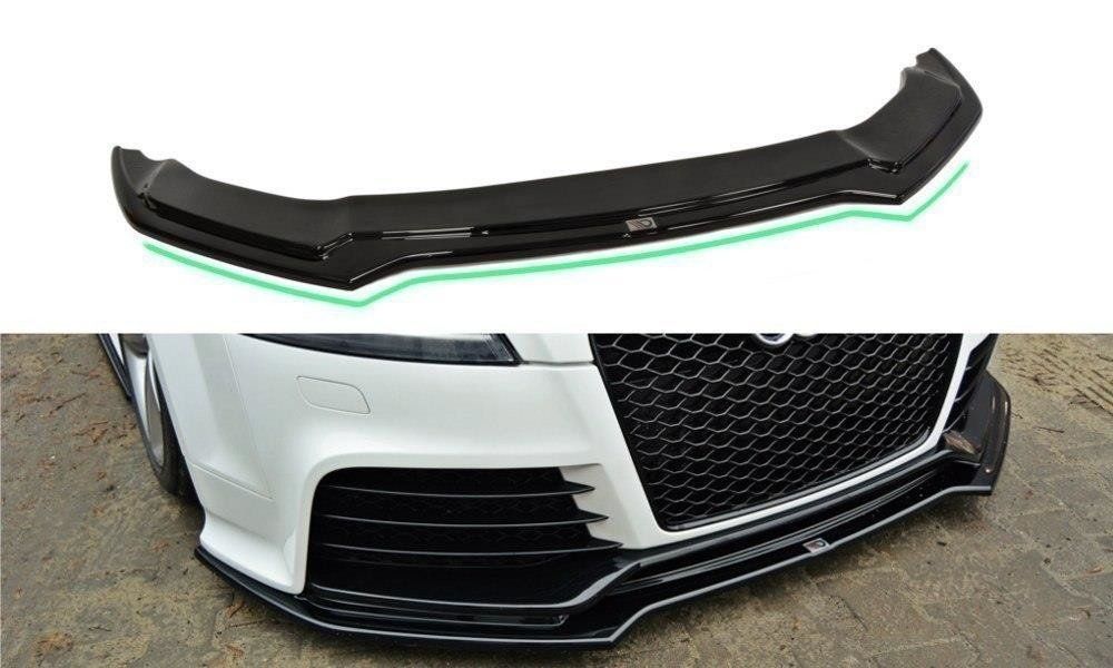 Image of Maxton Voor Bumper Lip V2 Glanzend Zwart ABS Plastic Audi TT