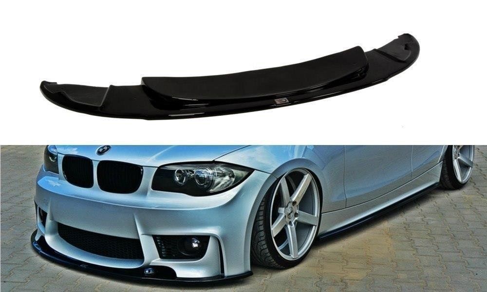 Image of Maxton Voor Bumper Lip Glanzend Zwart ABS Plastic BMW 1 Serie LCI