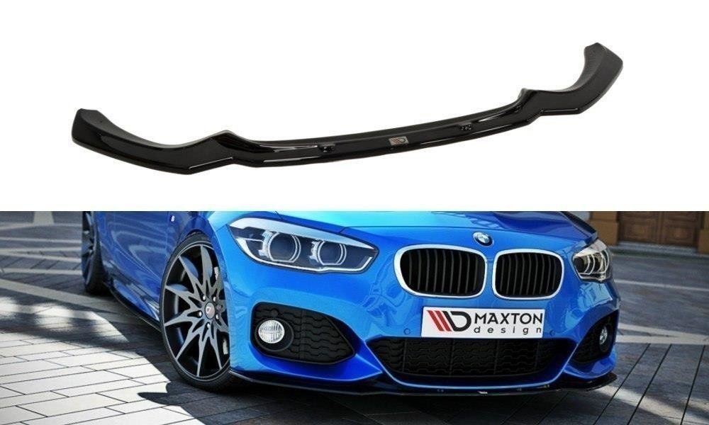 Image of Maxton Voor Bumper Lip V1 Glanzend Zwart ABS Plastic BMW 1M LCI