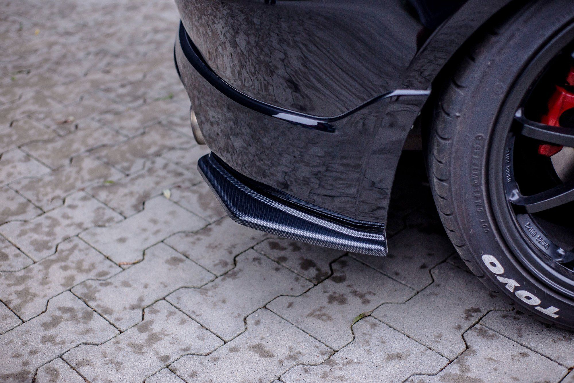 Image of Maxton Achter Bumper Lip Glanzend Zwart ABS Plastic Honda Civic Facelift