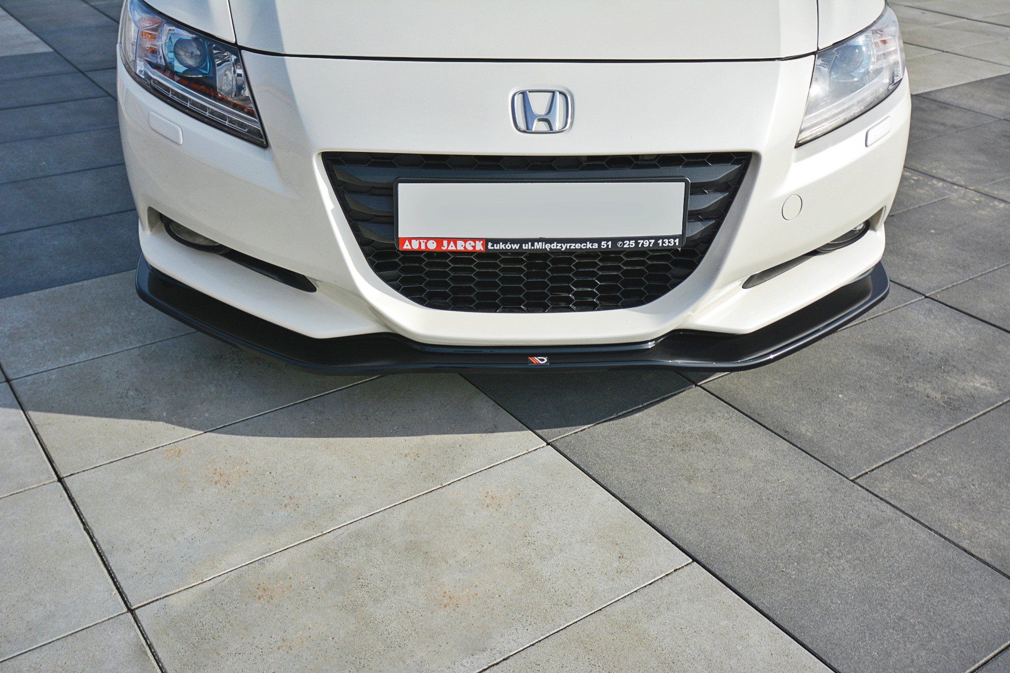 Image of Maxton Voor Bumper Lip V1 Glanzend Zwart ABS Plastic Honda CR-Z