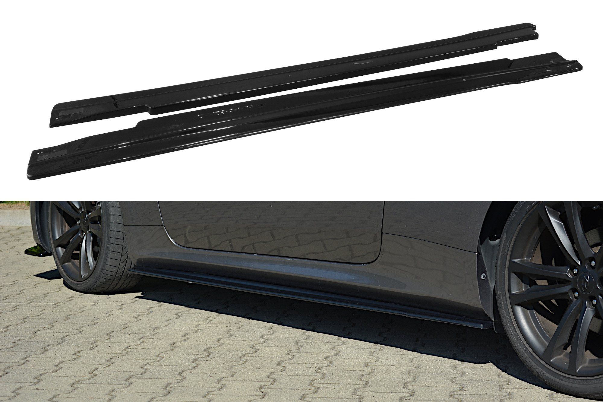 Image of Maxton Side Skirts Glanzend Zwart ABS Plastic Hyundai Genesis Coupé