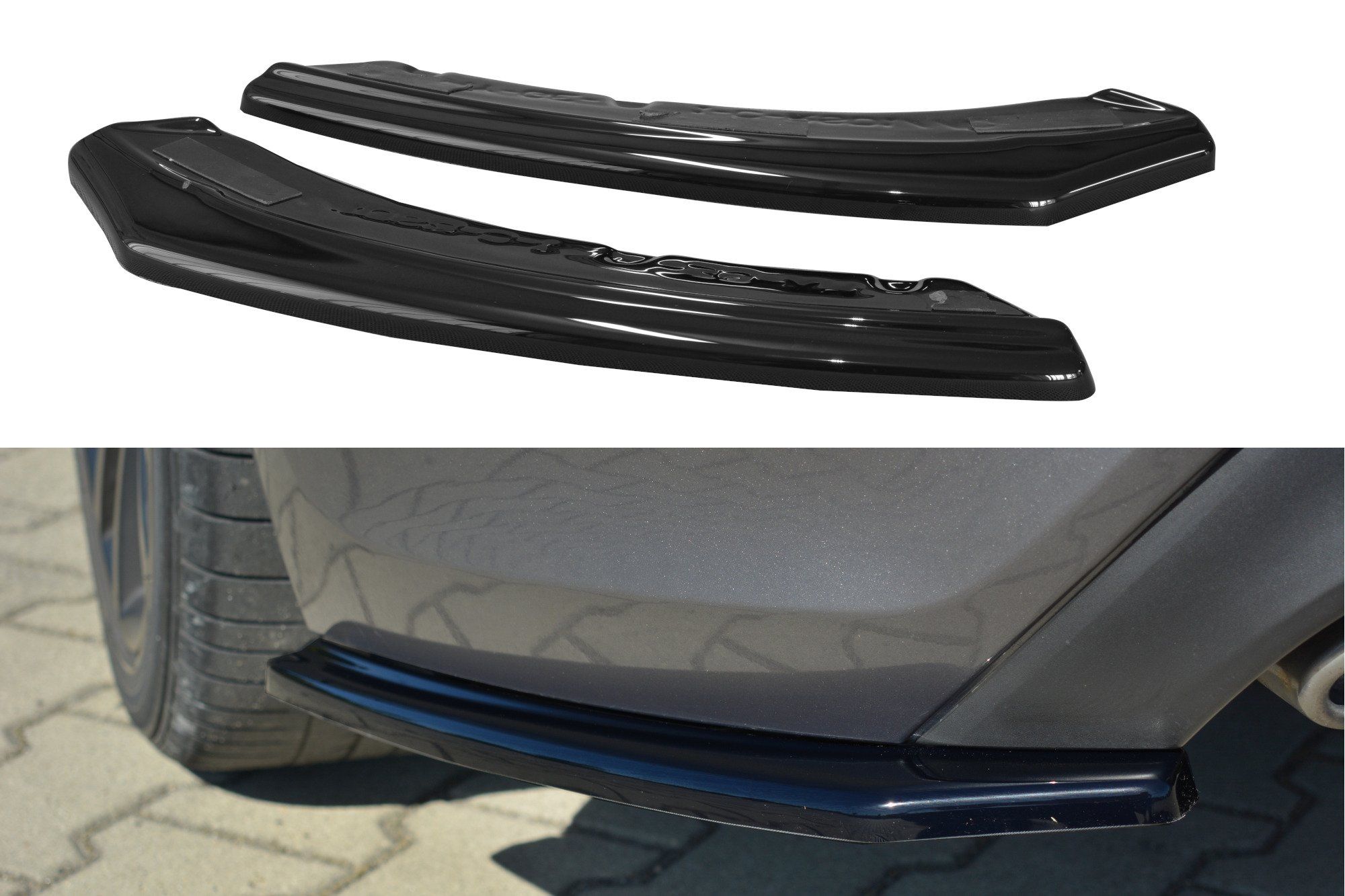 Image of Maxton Achter Bumper Lip Glanzend Zwart ABS Plastic Hyundai Genesis Coupé
