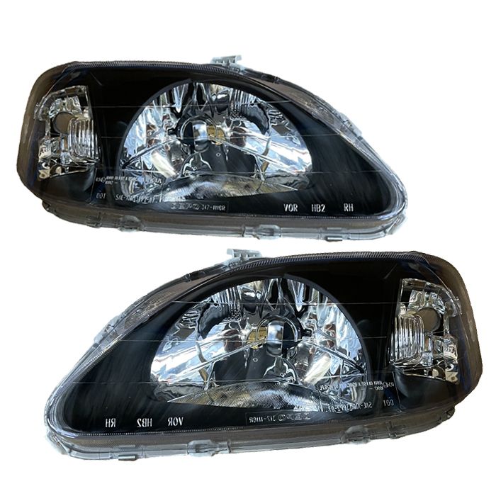 Image of DEPO Koplampen JDM Style Handmatig Verstelbaar Black Housing Honda Civic Facelift 1999-2001