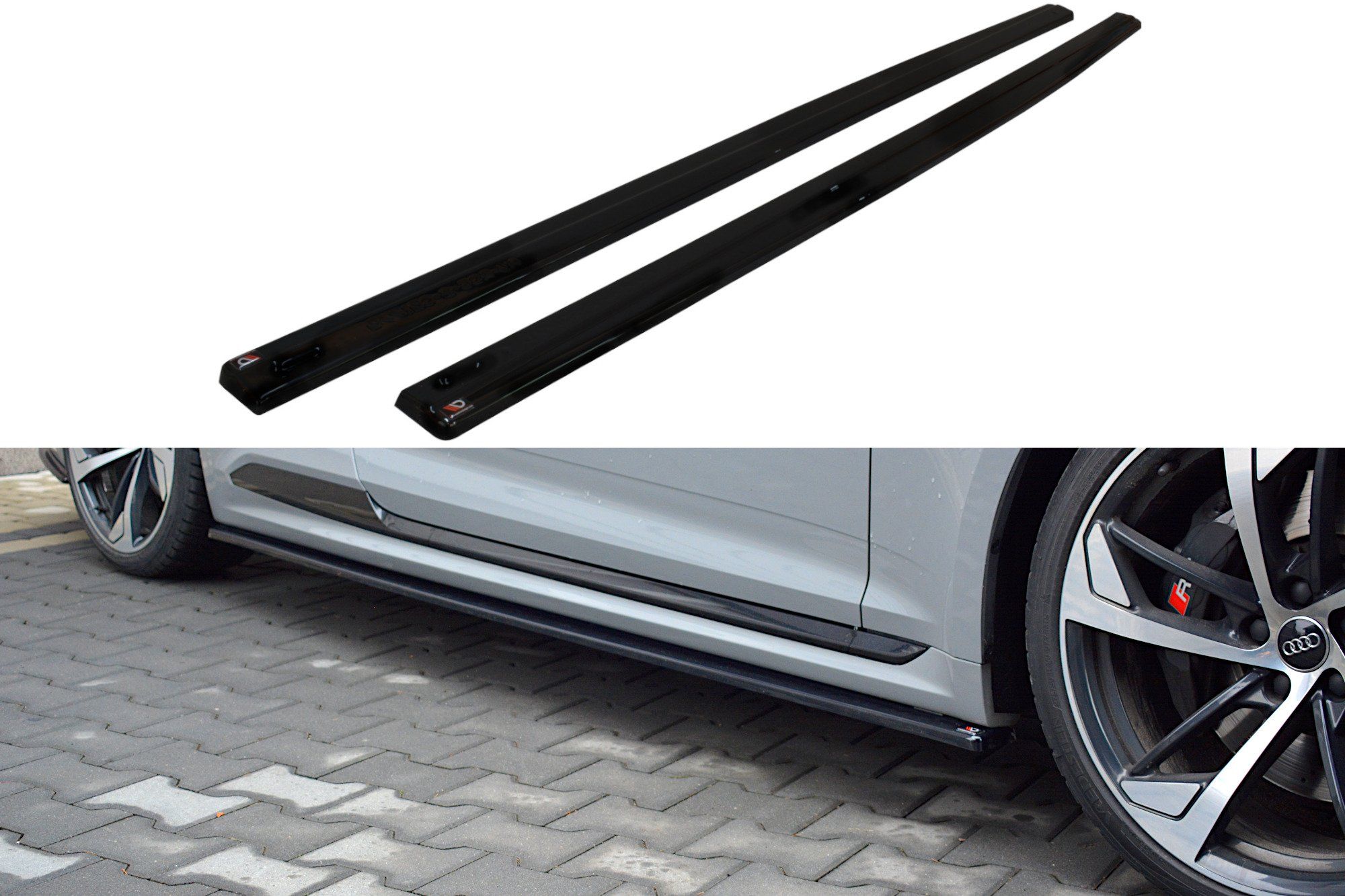 Image of Maxton Side Skirts Glanzend Zwart ABS Plastic Audi RS5