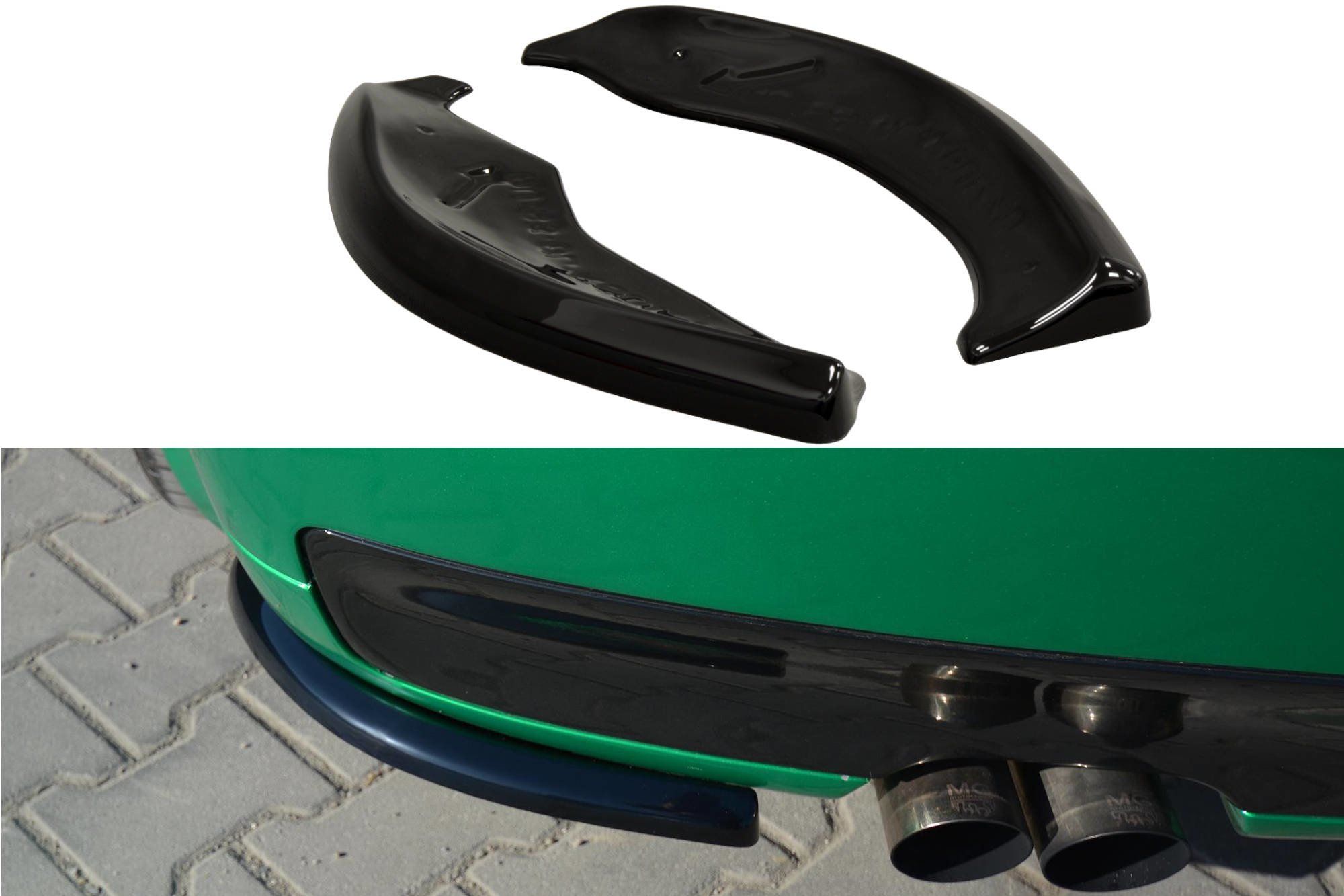 Image of Maxton Achter Bumper Lip Glanzend Zwart ABS Plastic Audi S3
