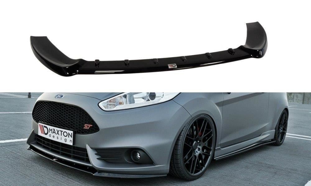 Image of Maxton Voor Bumper Lip Glanzend Zwart ABS Plastic Ford Fiesta Facelift