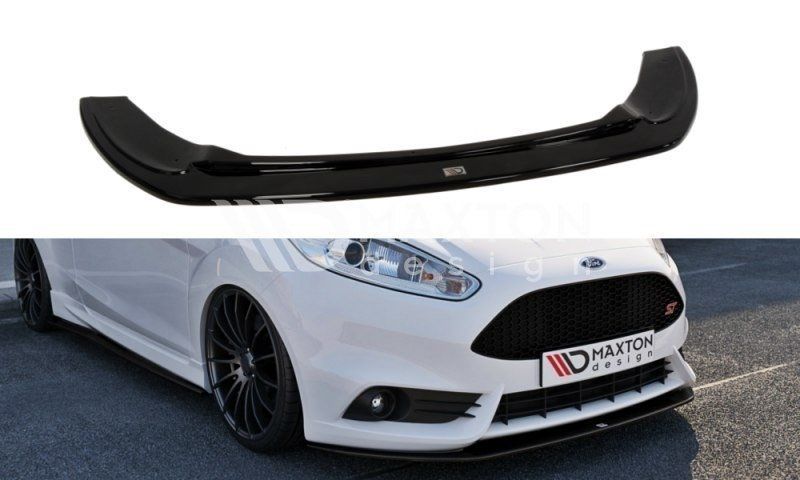 Image of Maxton Voor Bumper Lip V2 Glanzend Zwart ABS Plastic Ford Fiesta Facelift