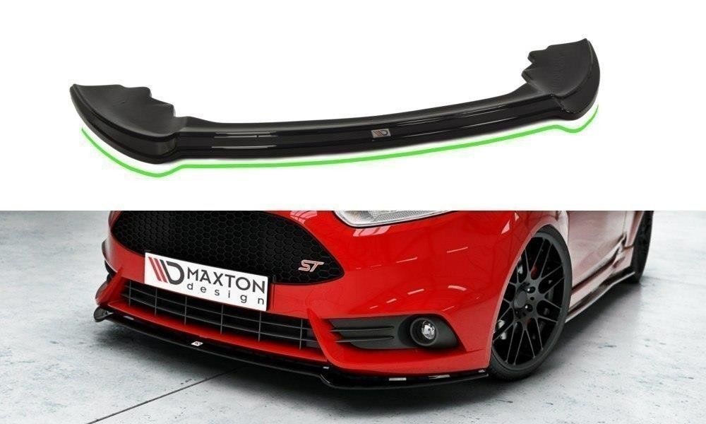 Image of Maxton Voor Bumper Lip V3 Glanzend Zwart ABS Plastic Ford Fiesta Facelift