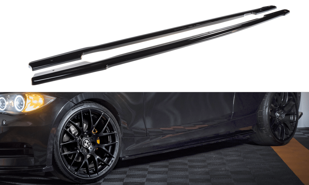Image of Maxton Side Skirts Glanzend Zwart ABS Plastic BMW 1 Serie LCI