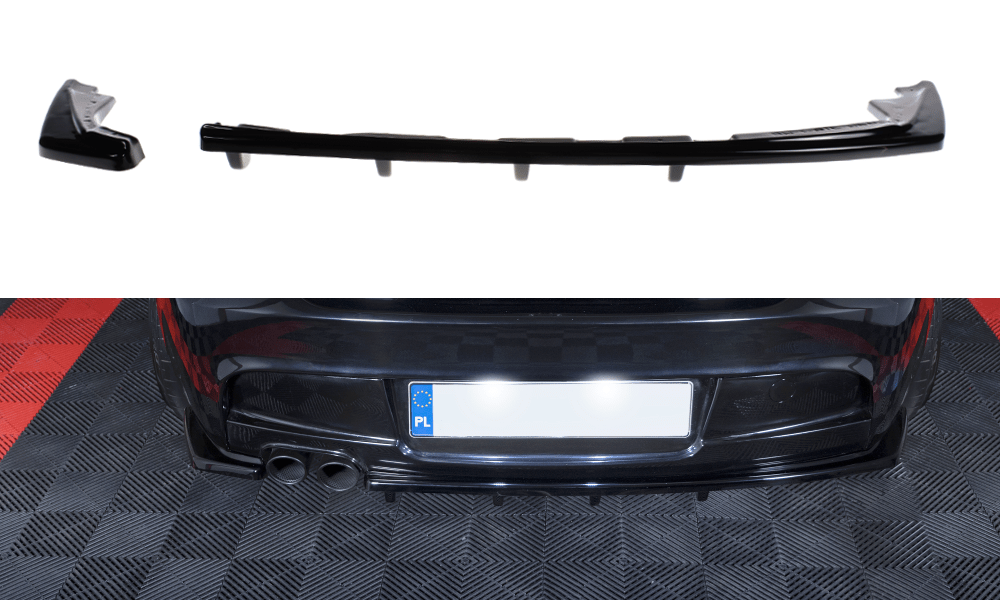 Image of Maxton Achter Bumper Lip With Vertical Bar Zwart ABS Plastic BMW 1 Serie LCI