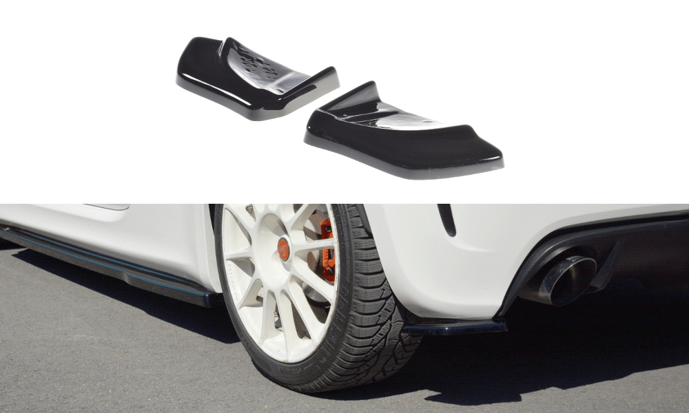 Image of Maxton Achter Bumper Lip Glanzend Zwart ABS Plastic Fiat 500 Pre Facelift