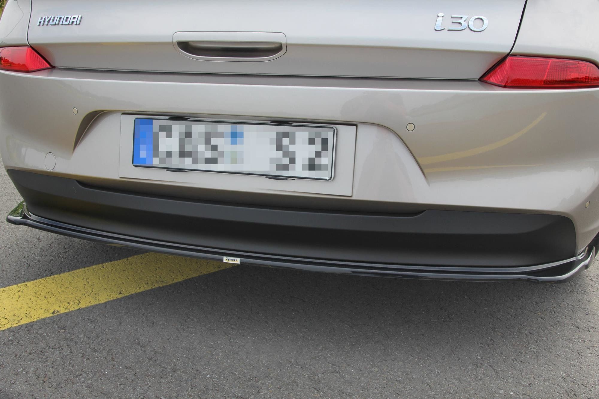 Image of Maxton Achter Bumper Lip Without Vertical Bar Glanzend Zwart ABS Plastic Hyundai I30