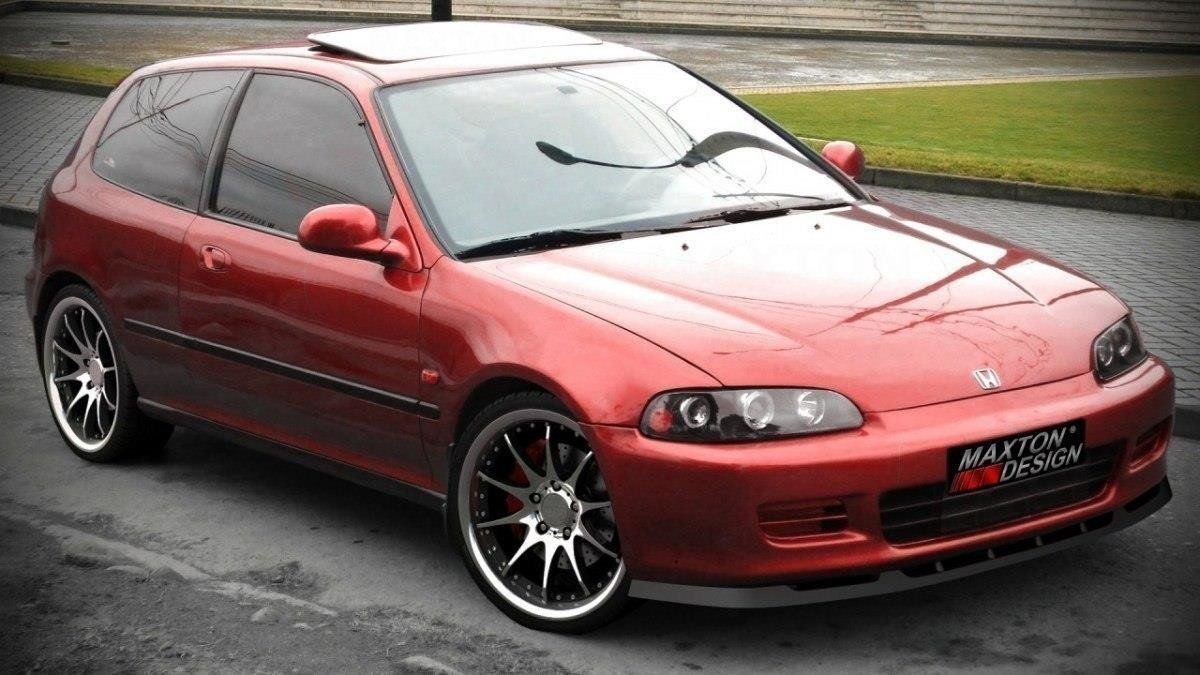 Image of Maxton Voor Bumper Lip Glanzend Zwart ABS Plastic Honda Civic