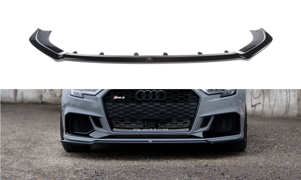Image of Maxton Voor Bumper Lip V2 Glanzend Zwart ABS Plastic Audi RS3 Facelift