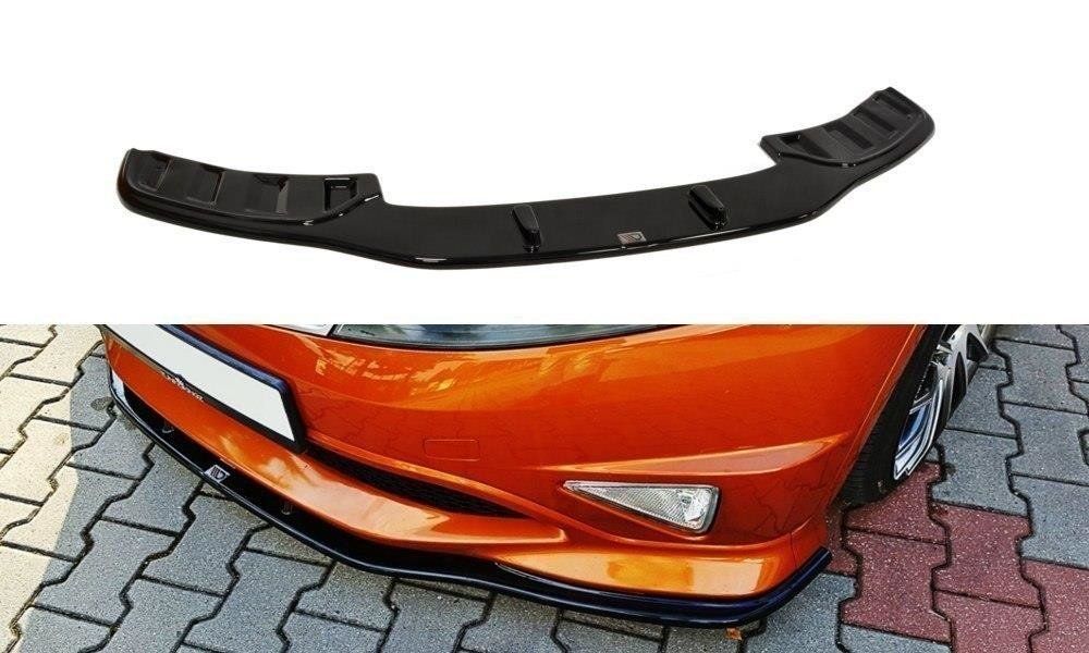 Image of Maxton Voor Bumper Lip Glanzend Zwart ABS Plastic Honda Civic