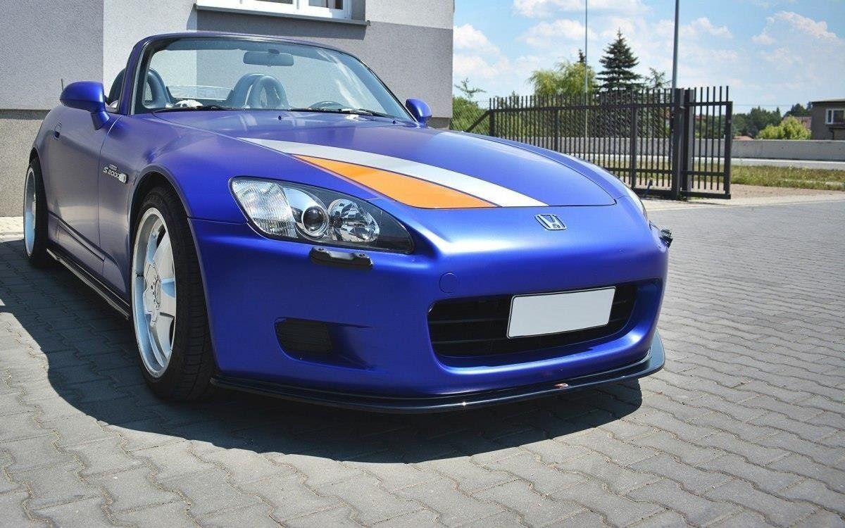Image of Maxton Voor Bumper Lip V1 Glanzend Zwart ABS Plastic Honda S2000