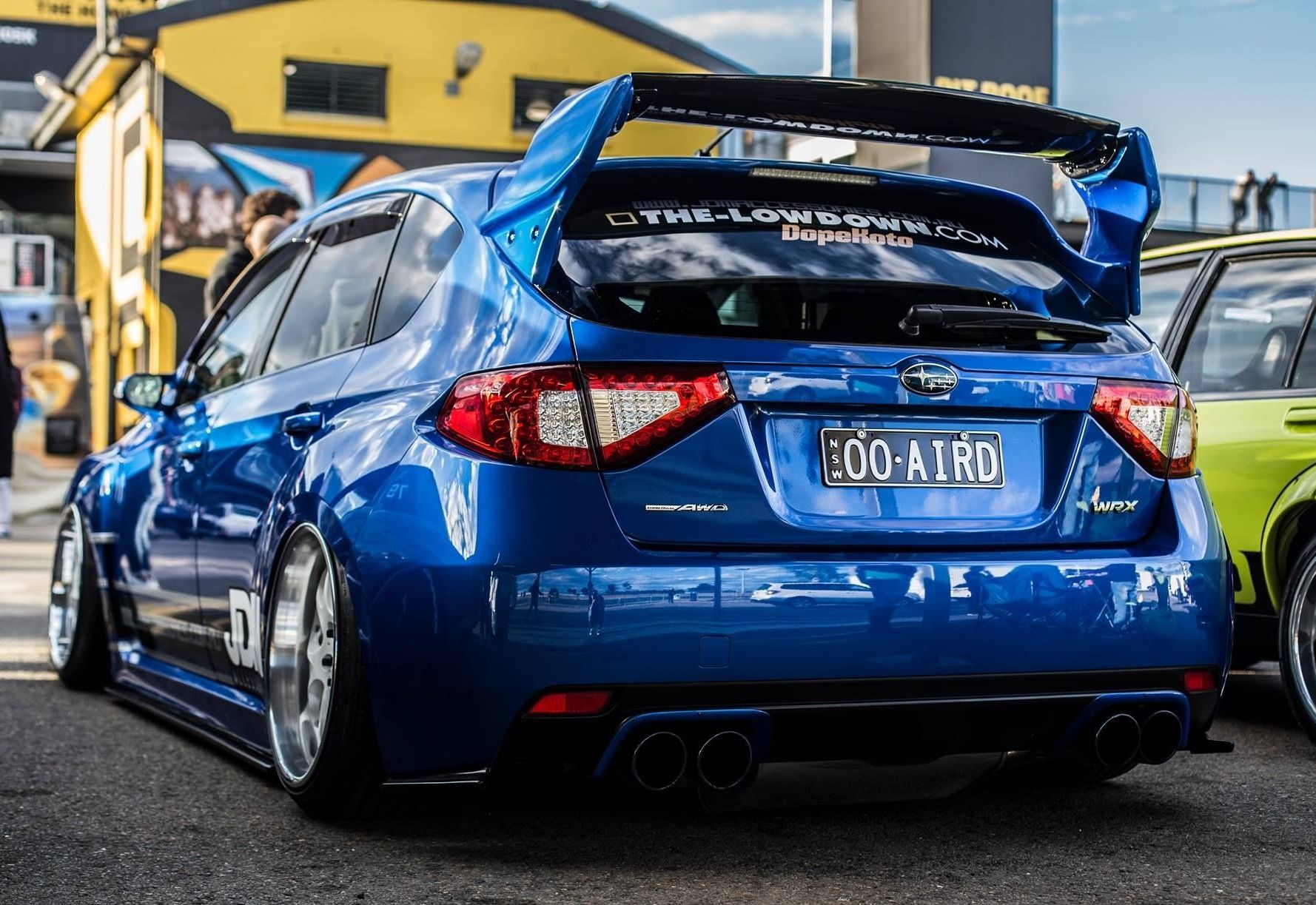 Image of M2 Motorsport Achter Dak Spoiler Varis Style Met Remlicht Zwart Fiberglass Subaru Impreza
