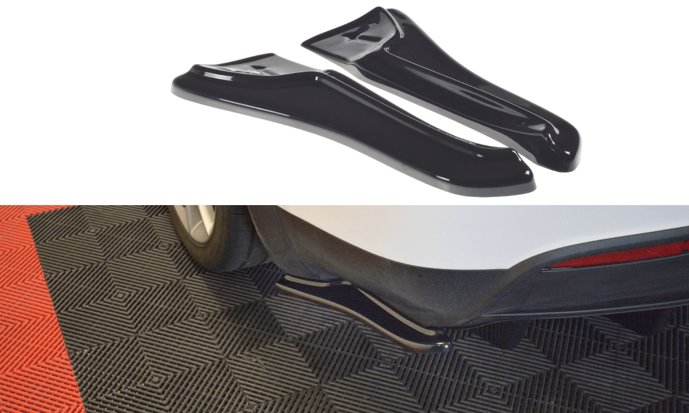 Image of Maxton Achter Bumper Lip V1 Glanzend Zwart ABS Plastic Tesla Model X