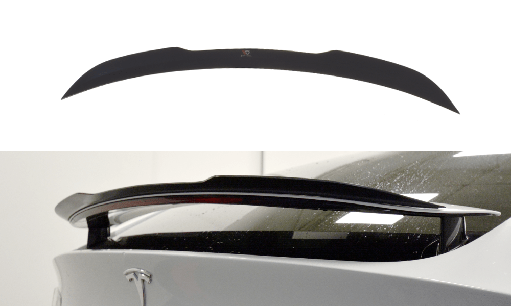 Image of Maxton Achter Spoiler Verlengstuk V1 Glanzend Zwart ABS Plastic Tesla Model X